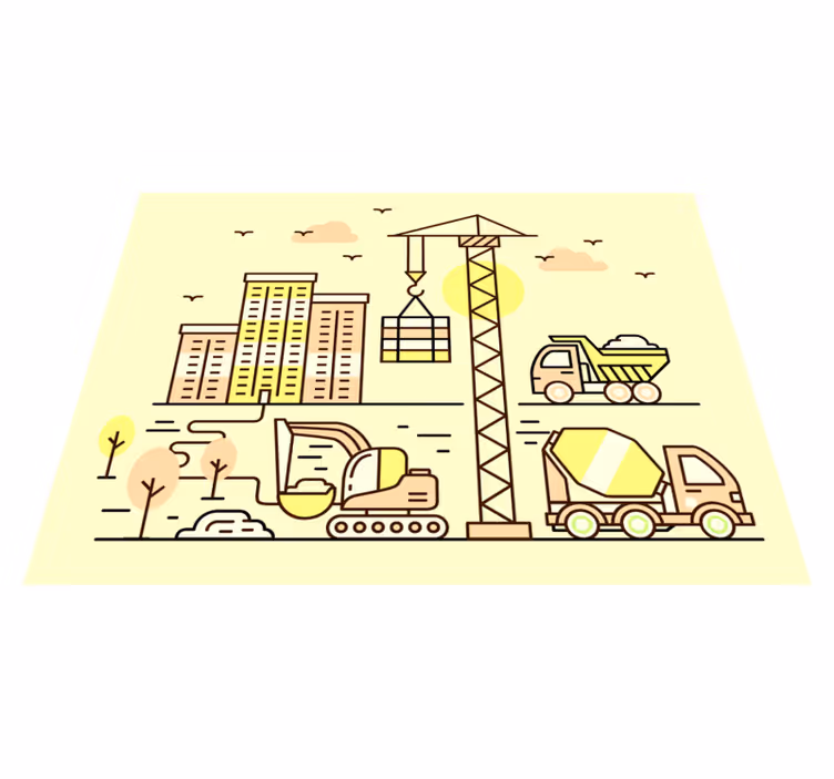 Tappeto vinile per bambini costruzione urbana - TenStickers