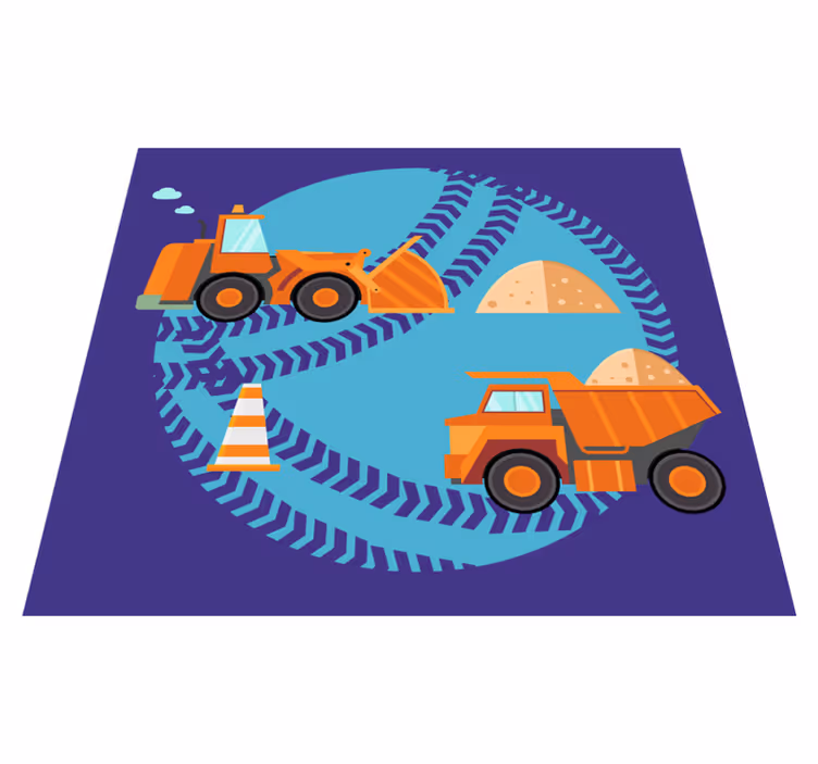 Tappeto vinile per bambini area giochi di costruzione - TenStickers