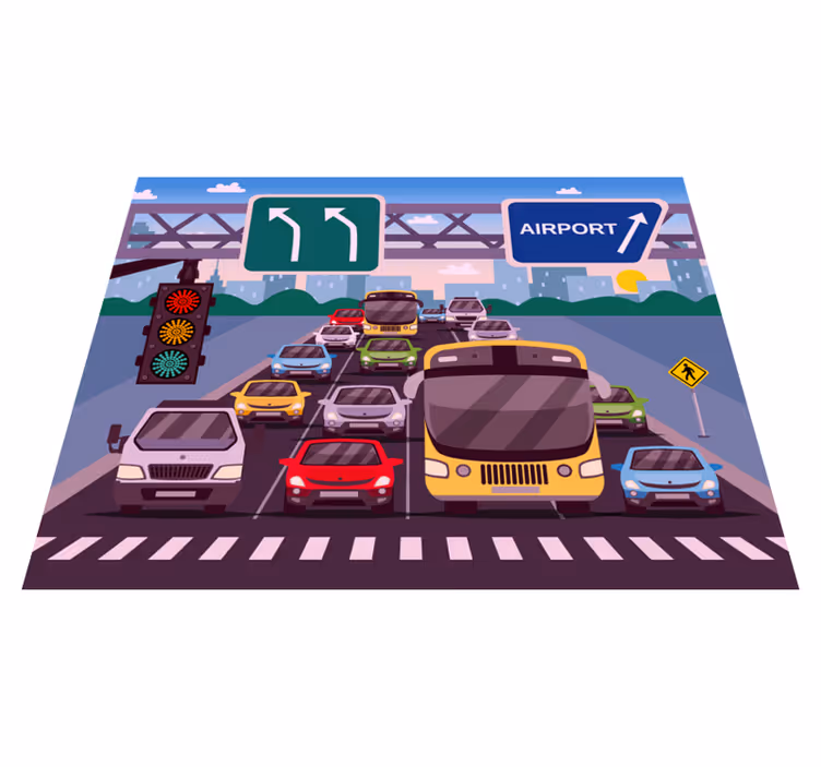 Tappeto vinile strade tempo di gioco nel traffico - TenStickers