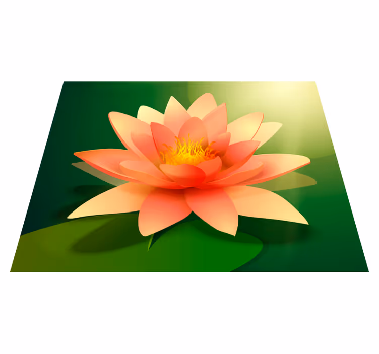 Tappeto vinile fiori loto in fiore - TenStickers