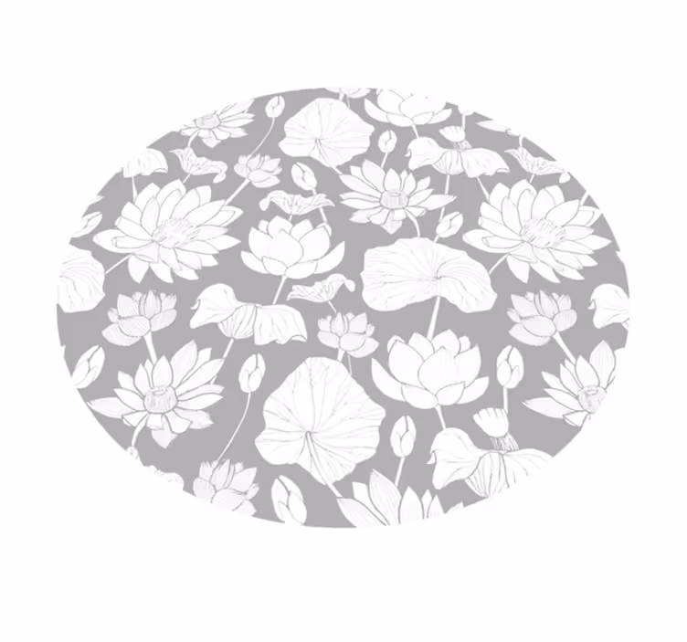 Tappeto vinile fiori floreale monocromatico - TenStickers