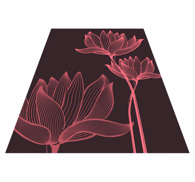 Tappeto vinile fiori contrasto floreale - TenStickers