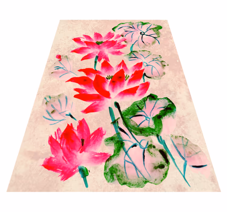 Tappeto vinile fiori eleganti fioriture floreali - TenStickers