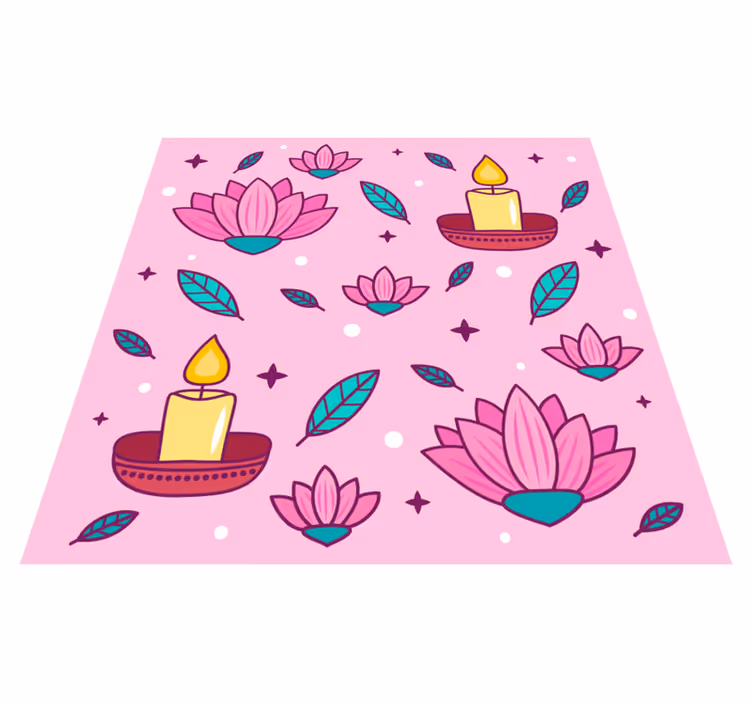 Tappeto vinile fiori atmosfera dei fiori di loto - TenStickers