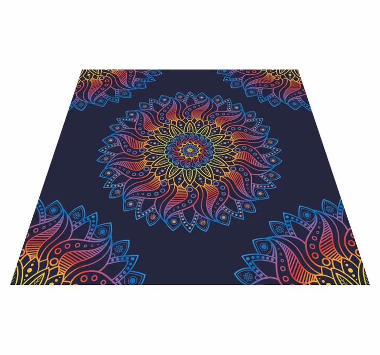 Tappeto vinile mandala motivo vibrante e colorato - TenStickers