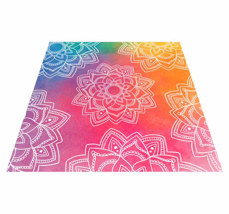 Tappeto vinile Mandala motivo rosso colorato - TenStickers