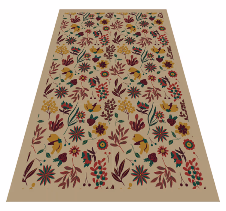 Tappeto vinile fiori motivi botanici autunnali - TenStickers