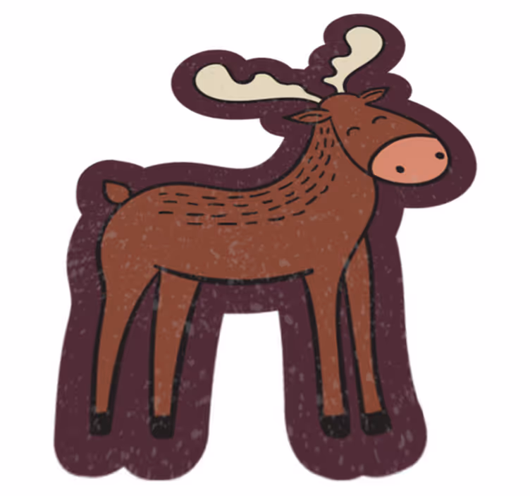 Tappeto vinile animali alce dei cartoni animati - TenStickers