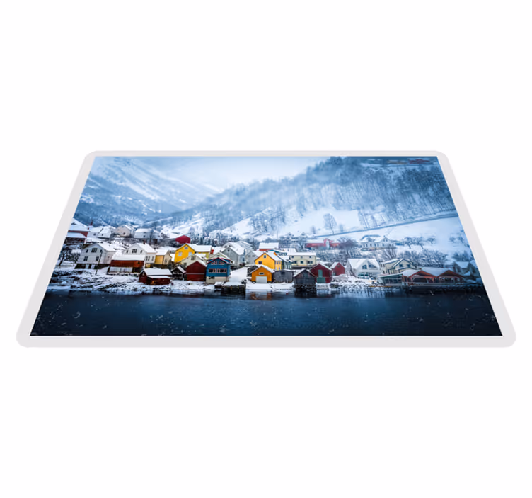 Tappeto vinile natura pittoresco villaggio invernale - TenStickers