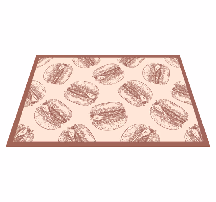 Tappeto vinile animali illustrazioni di hamburger - TenStickers