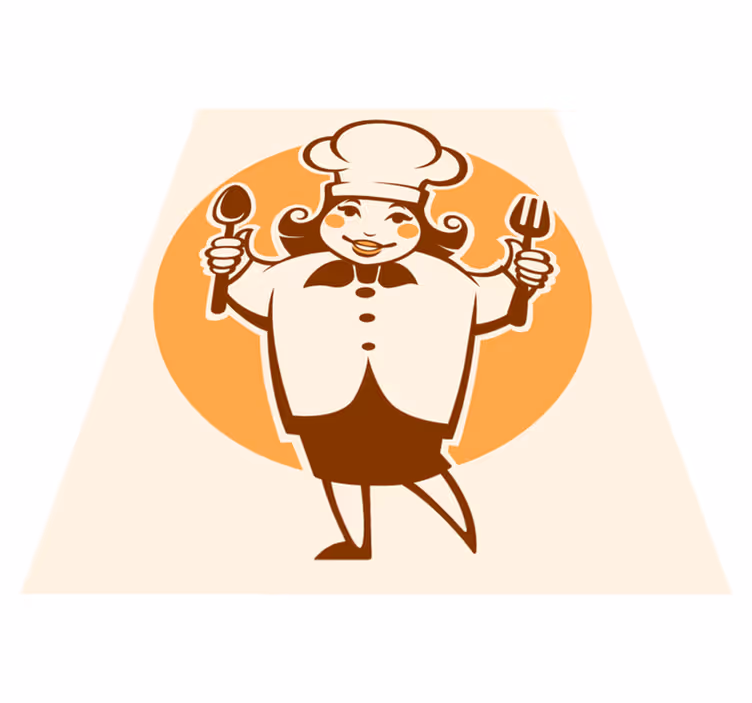 Tappeto pvc cucina sagoma di chef allegro - TenStickers
