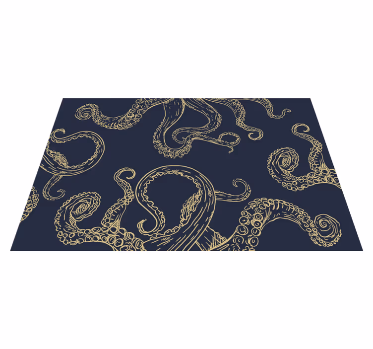 Tappeto vinile animali eleganza del polpo - TenStickers