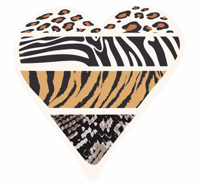Tappeto vinile stampa animale cuore del safari - TenStickers