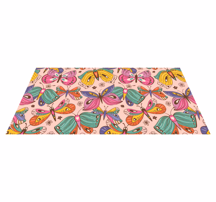Tappeto vinile per bambini motivo di farfalle colorate - TenStickers