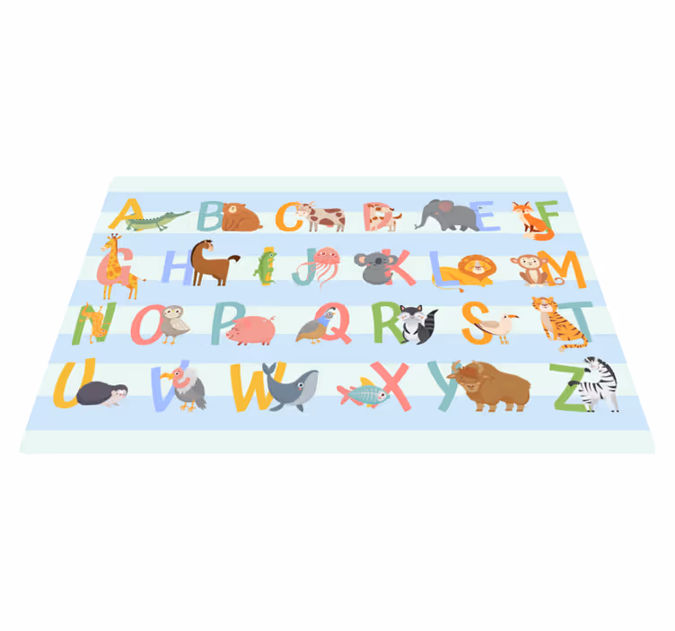 Tappeto vinile per bambini sfilata di animali dell'alfabeto - TenStickers