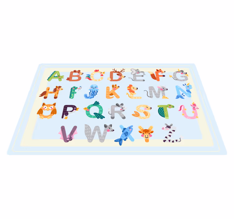 Tappeto vinile alfabeto creature alfabetiche - TenStickers