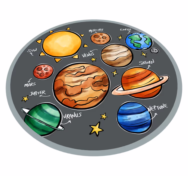 Tappeto vinile giochi zona giochi del sistema solare - TenStickers