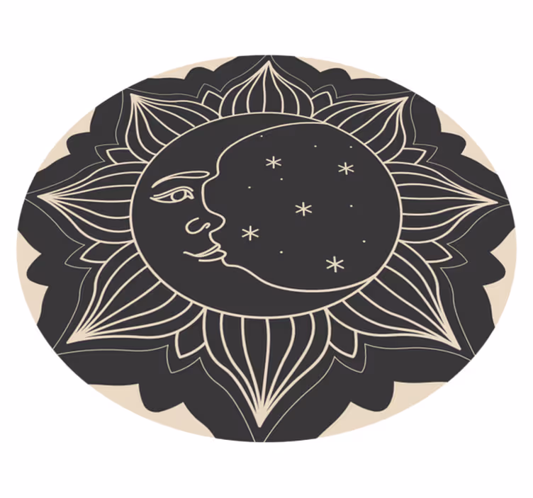 Tappeto vinile Mandala sole e luna - TenStickers