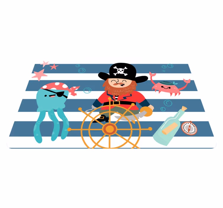 Tappeto vinile per bambini avventura dei pirati - TenStickers