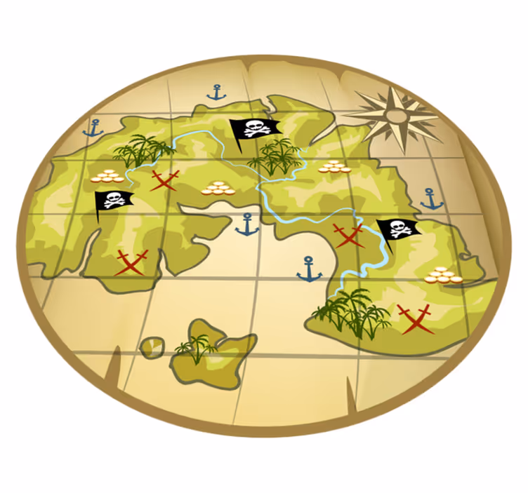Tappeto vinile giochi avventura di caccia al tesoro - TenStickers