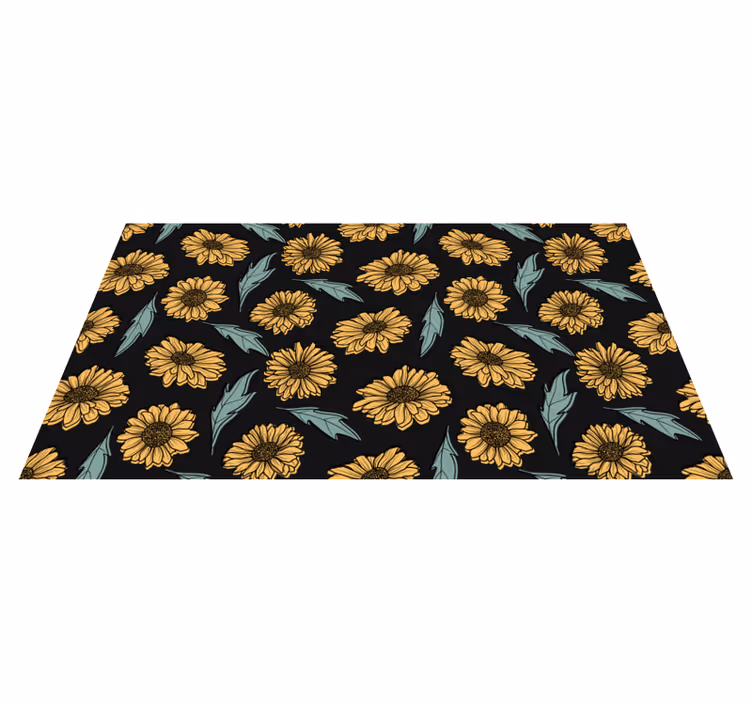 Tappeto vinile fiori eleganza della fioritura del girasole - TenStickers