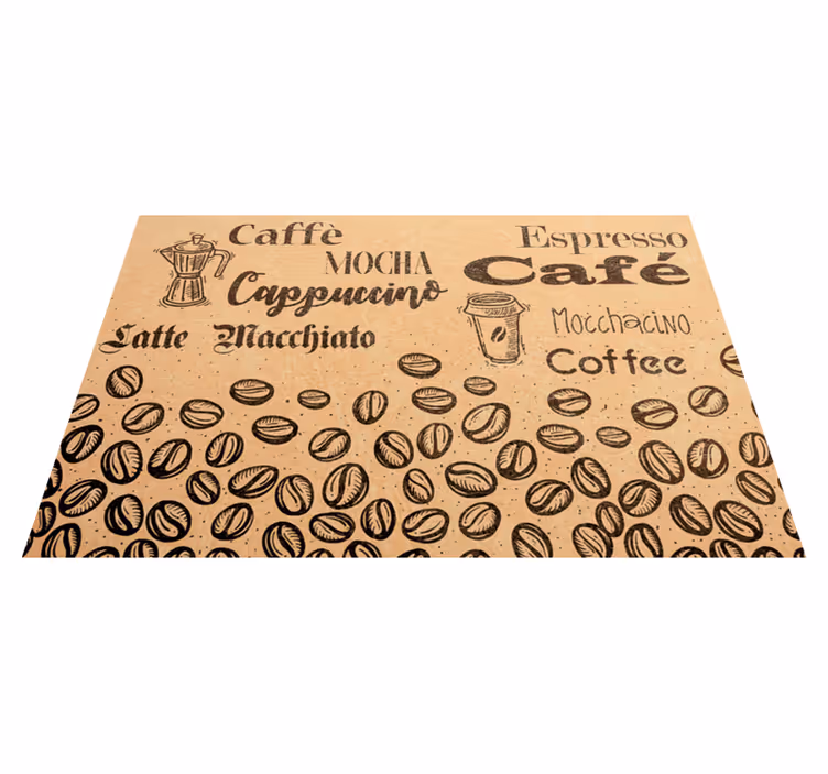 Tappeto vinile frase tema ispirato alla caffeina - TenStickers