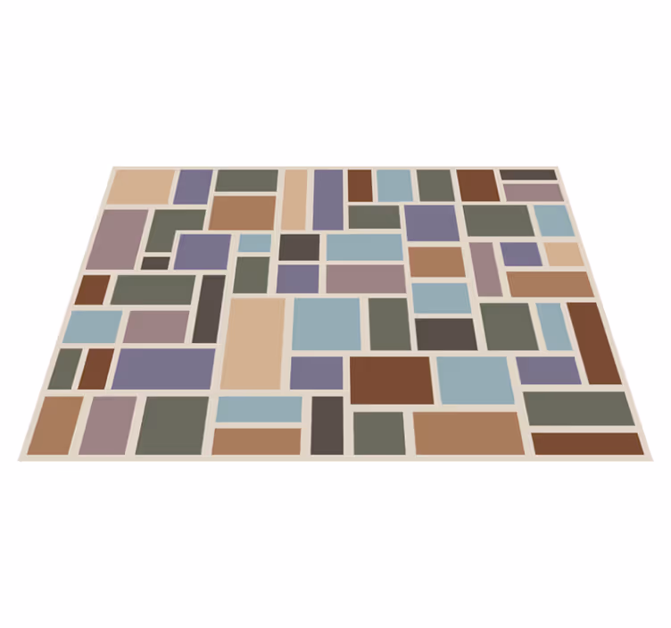 Tappeto vinile geometrico mosaico cubista - TenStickers