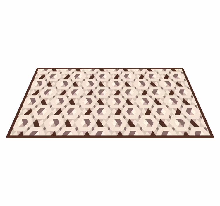 Tappeto in vinile soggiorno motivo esagonale beige - TenStickers