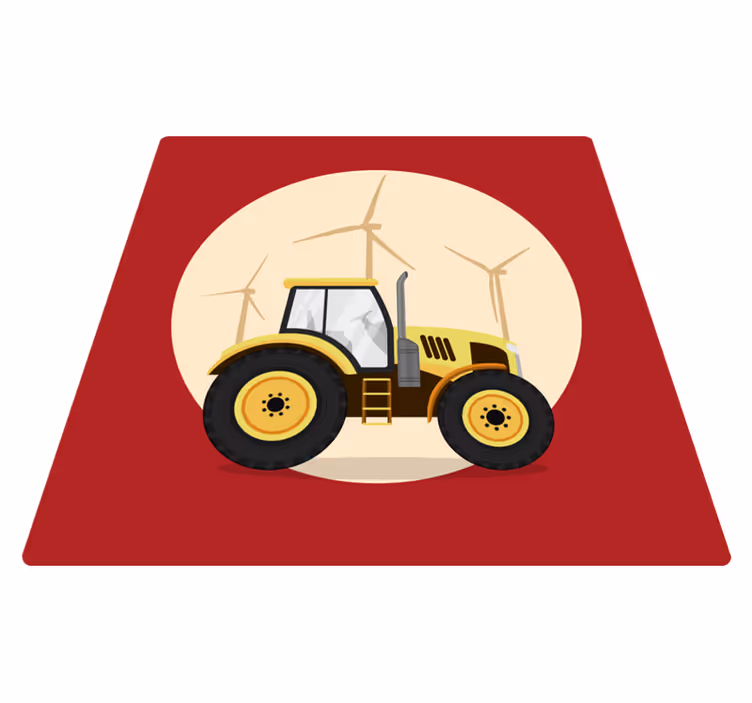 Tappeto vinile per bambini cerchio di gioco del trattore - TenStickers