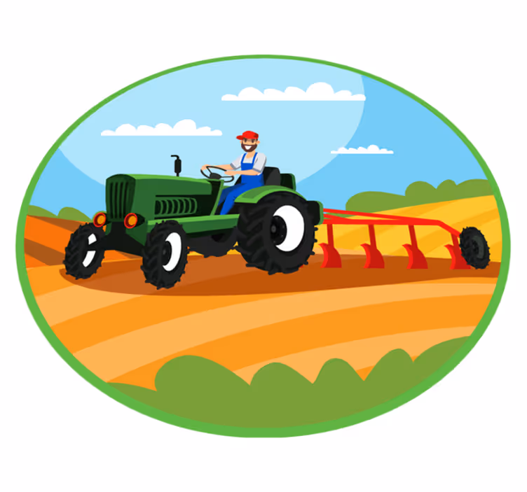 Tappeto vinile per bambini scena del trattore agricolo - TenStickers