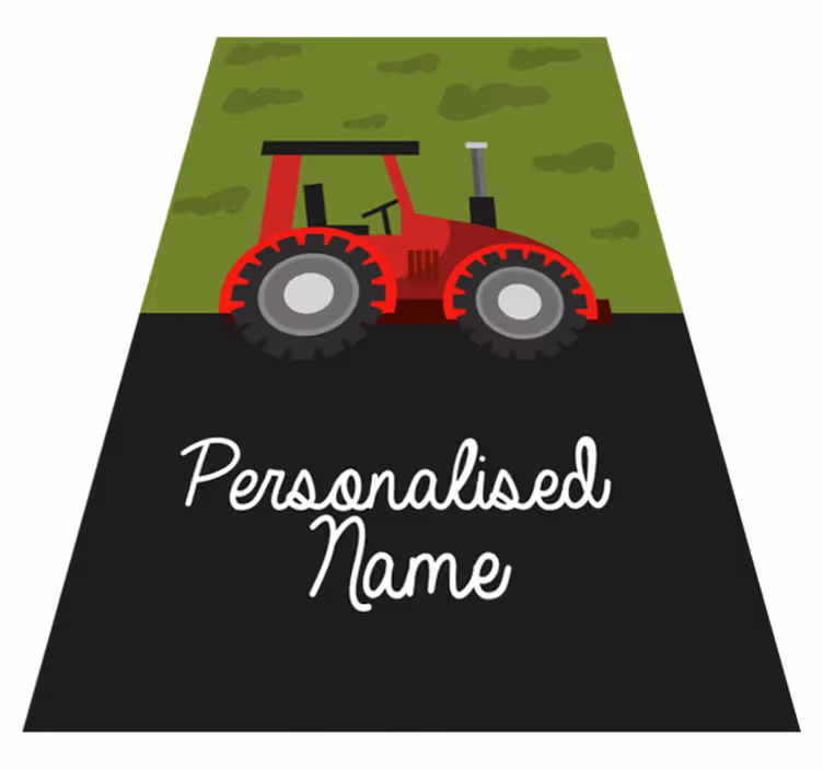 Tappeto vinile con nome trattore personalizzato - TenStickers
