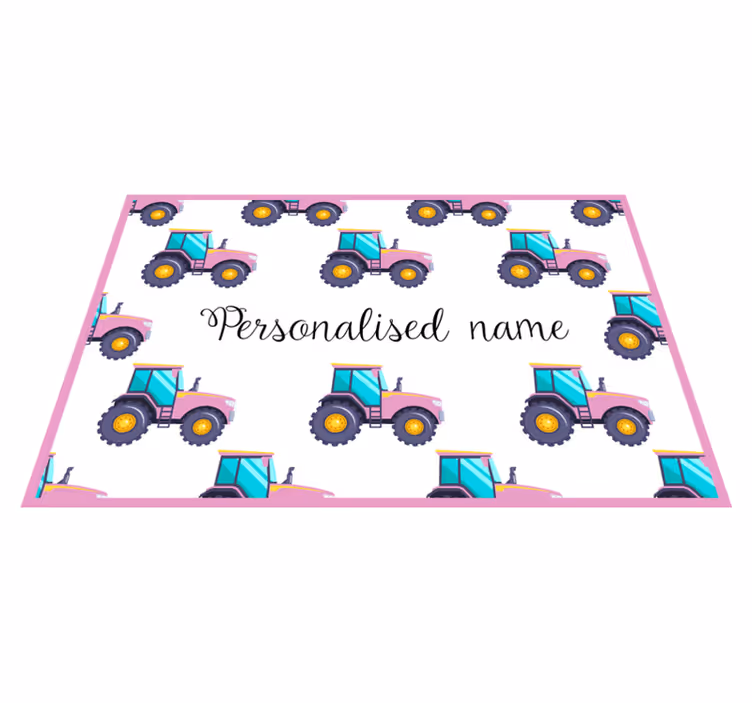 Tappeto vinile con nome trattore personalizzabile - TenStickers