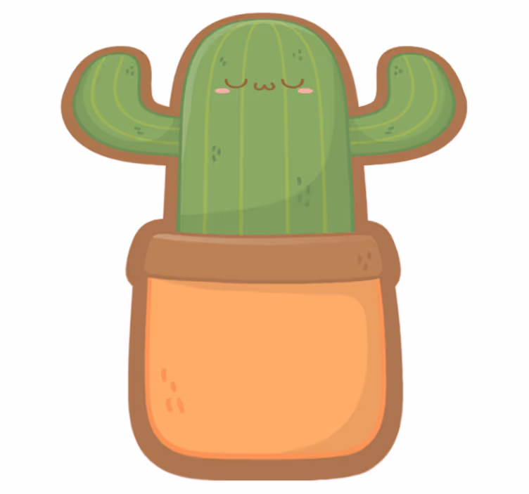 Tappeto vinile fiori illustrazione di cactus carino - TenStickers