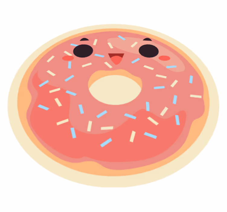 Tappeto vinile per bambini ciambella animata - TenStickers