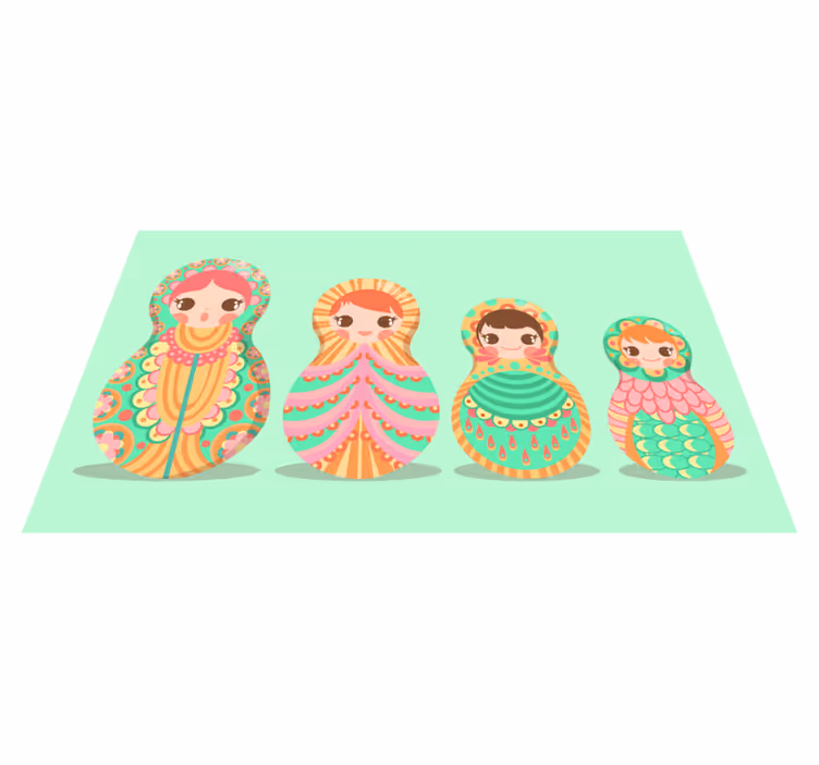 Tappeto vinile per bambini modelli di matrioska - TenStickers