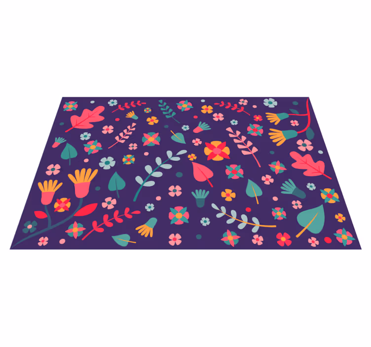 Tappeto vinile fiori esplosione di colori floreali - TenStickers