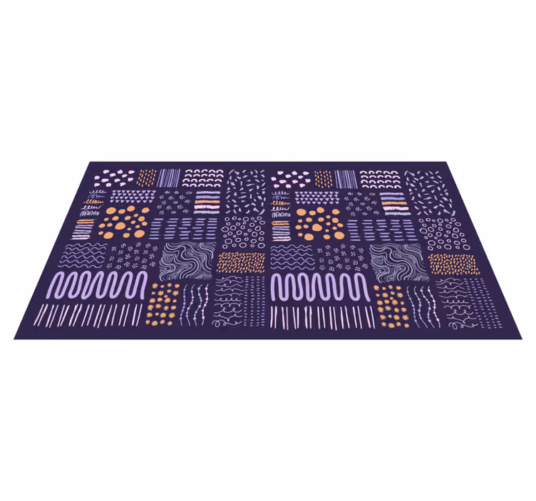 Tappeto in vinile soggiorno pennellate blu - TenStickers