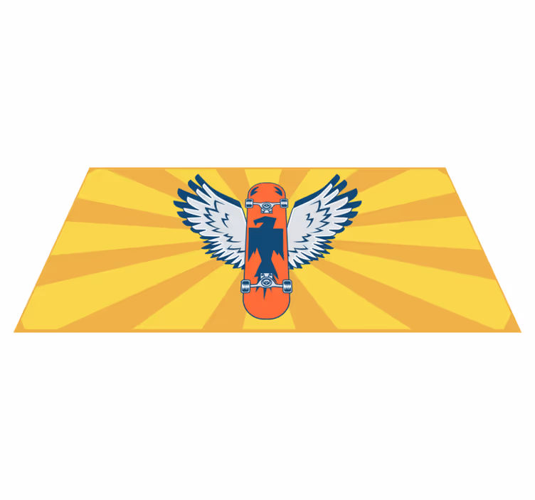 Tappeto vinile per bambini decorazione con ali da skateboard - TenStickers