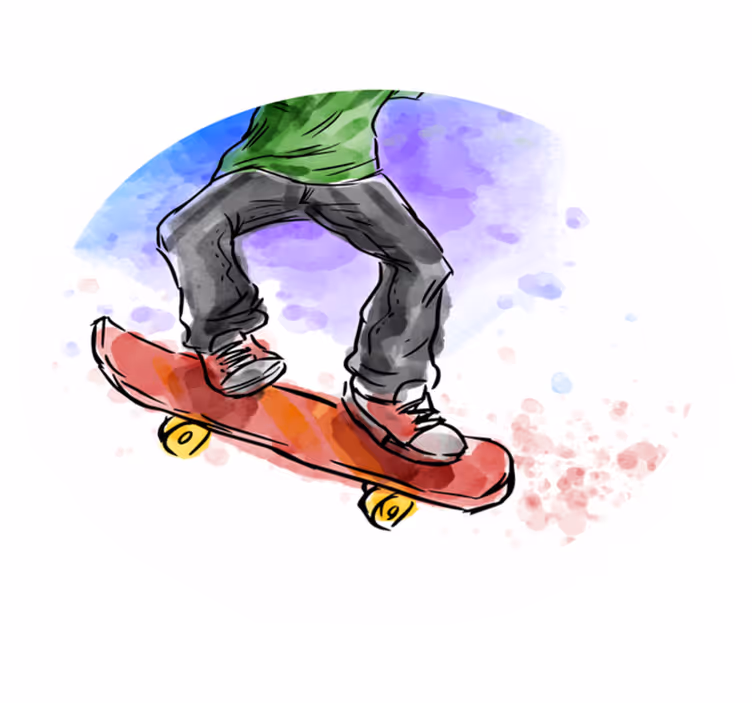 Tappeto vinile per bambini illustrazione dello skateboard - TenStickers