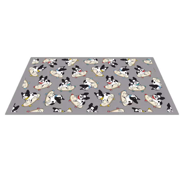 Tappeto vinile per bambini modello di cani da pattinaggio - TenStickers