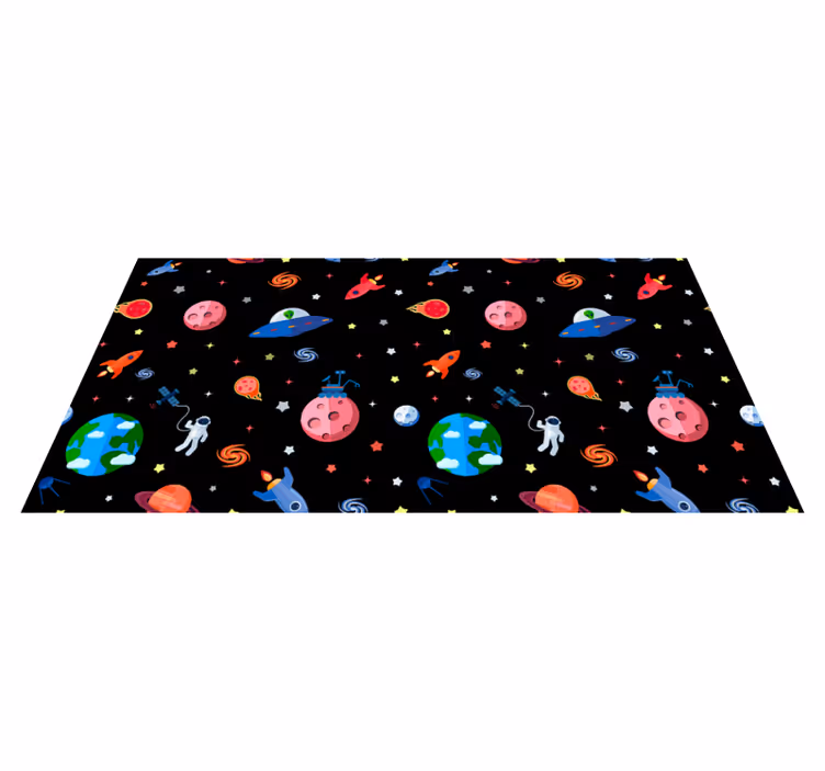 Tappeto vinile per bambini stampa avventura spaziale - TenStickers