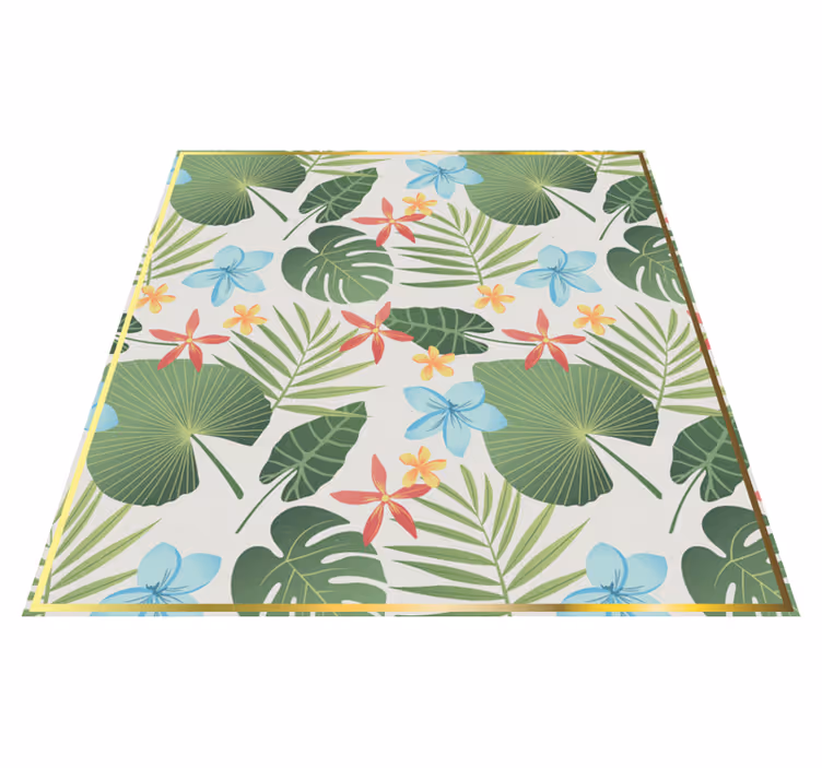 Tappeto vinile fiori disegno floreale tropicale - TenStickers