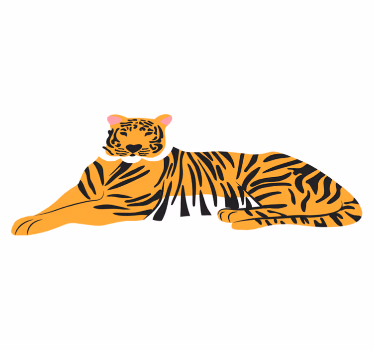 Tappeto vinile animali opera d'arte di tigre - TenStickers