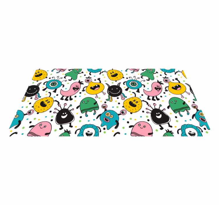 Tappeto vinile per bambini illustrazione di mostri giocosi - TenStickers