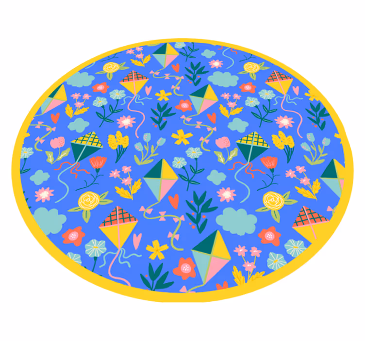 Tappeto vinile fiori motivo floreale di aquiloni - TenStickers