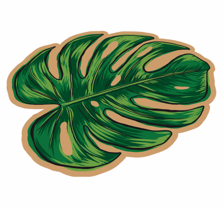 Tappeto vinile fiori forma di foglia tropicale - TenStickers