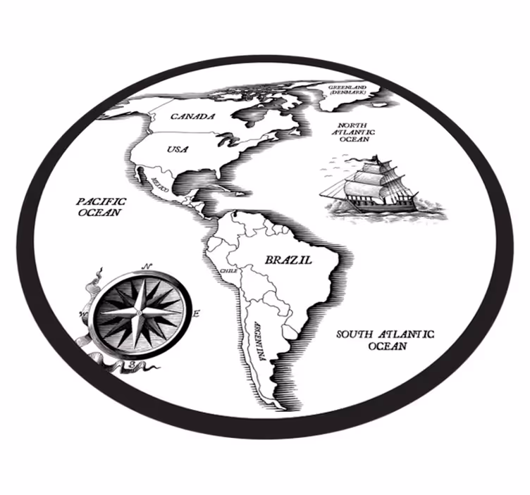 Tappeto vinile mappamondo eleganza cartografica - TenStickers