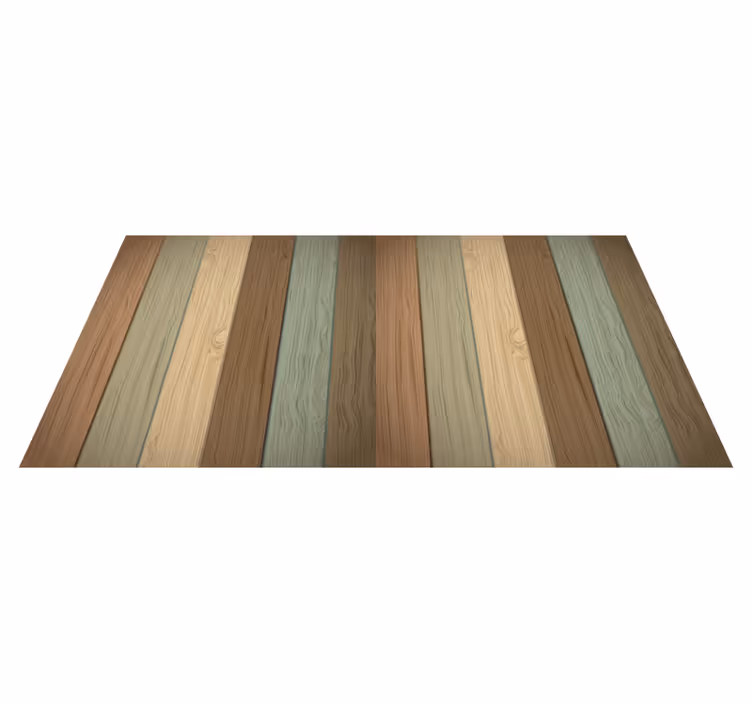 Tappeto vinile effetto legno tavole multicolori - TenStickers