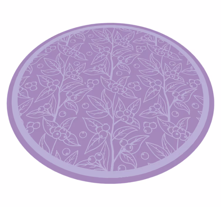 Tappeto vinile fiori rami di bacche di lavanda - TenStickers