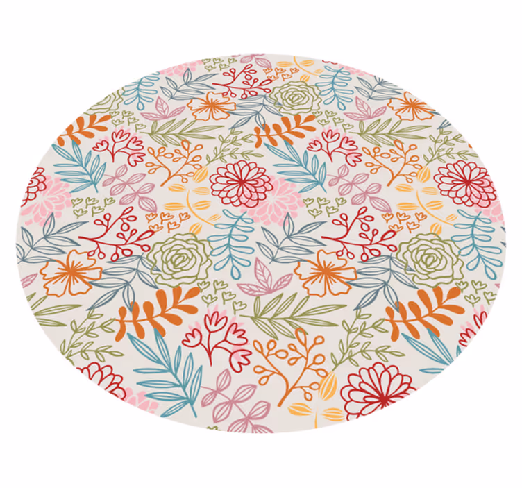 Tappeto vinile fiori tavolozza pastello floreale - TenStickers